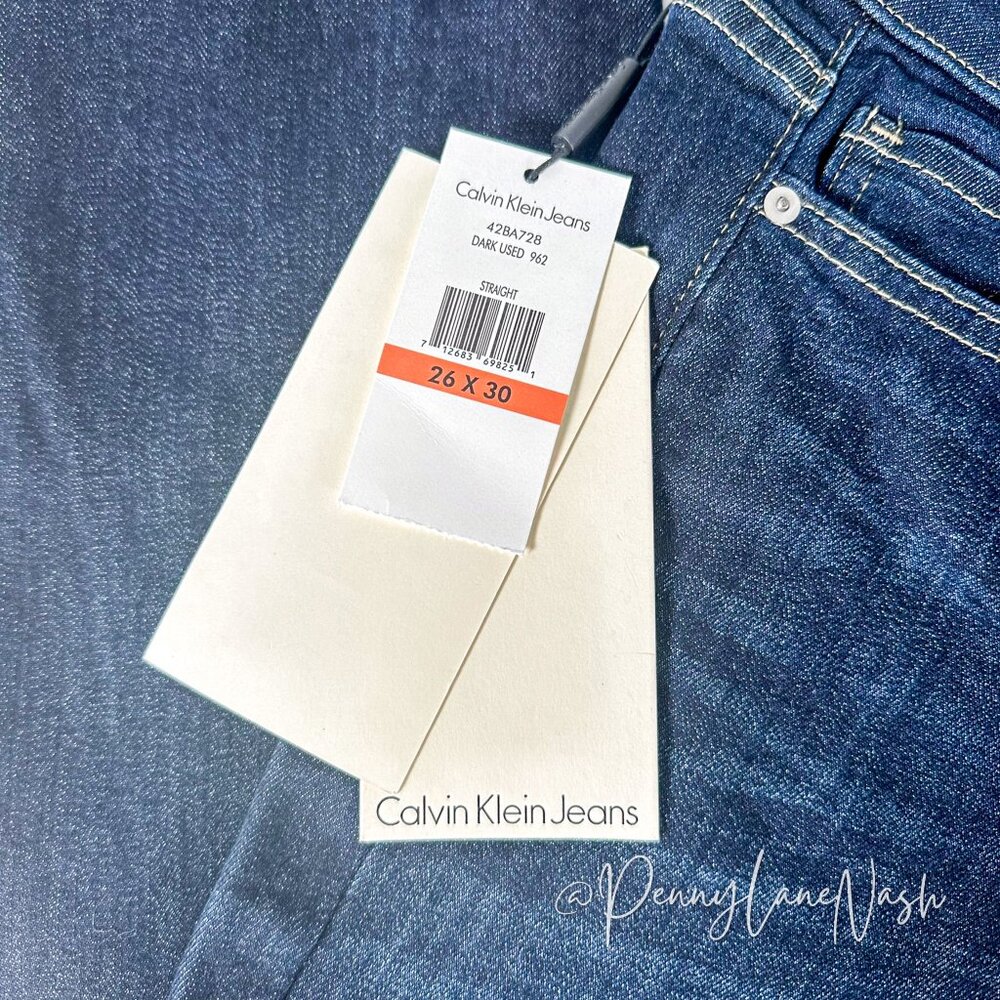 Calvin Klein Jeans Straight-Leg Jeans Dark Blue - Picture 4 of 12